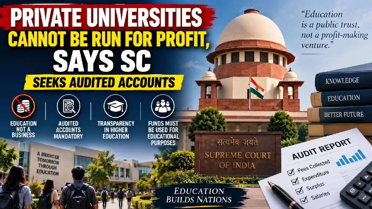 Private Universities Cannot Be Run for Profit: Supreme Court Seeks Audited Accounts
