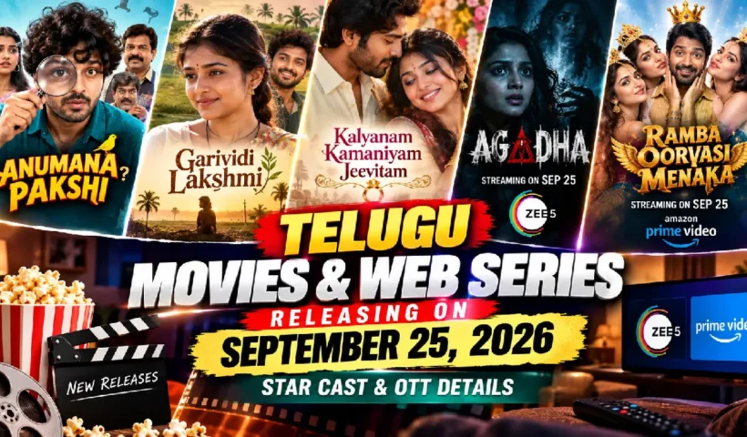 Telugu Movies and Web Series Releasing on September 25, 2026: Star Cast & OTT Details