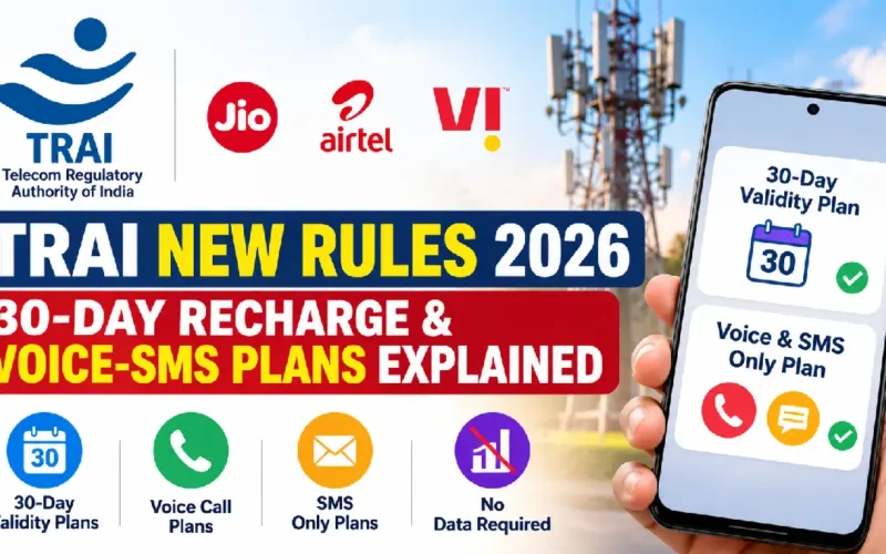 TRAI New Rules 2026: 30-Day Recharge & Voice-SMS Plans Explained
