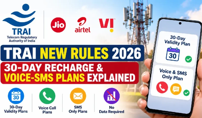 TRAI New Rules 2026: 30-Day Recharge & Voice-SMS Plans Explained
