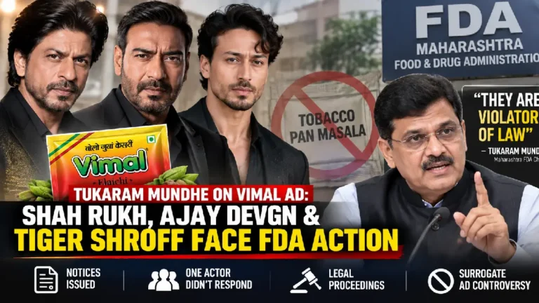 Tukaram Mundhe on Vimal Ad: Shah Rukh, Ajay Devgn & Tiger Shroff Face FDA Action