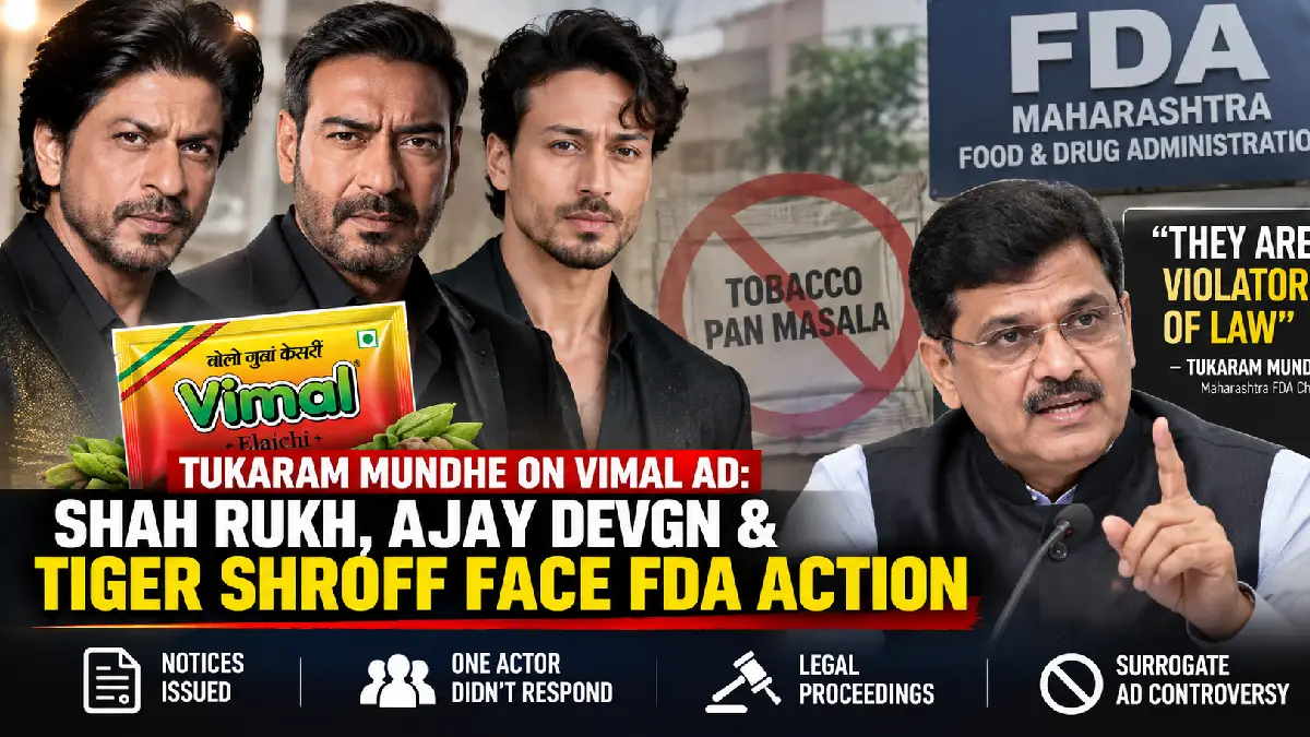 Tukaram Mundhe on Vimal Ad: Shah Rukh, Ajay Devgn & Tiger Shroff Face FDA Action