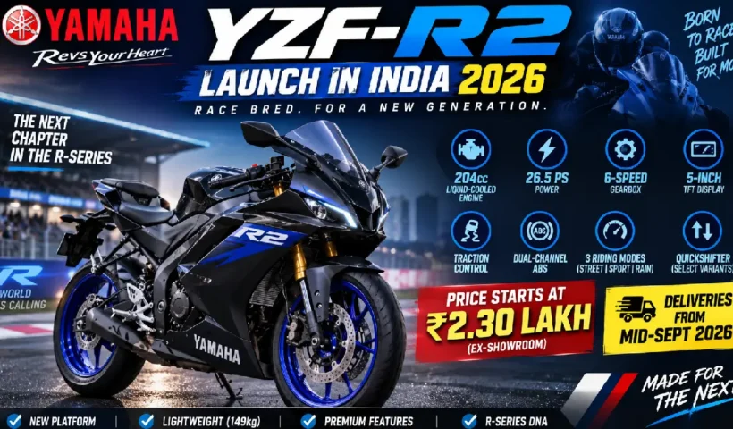 Yamaha YZF-R2 Launch in India 2026: Price, Delivery, Features & Specs