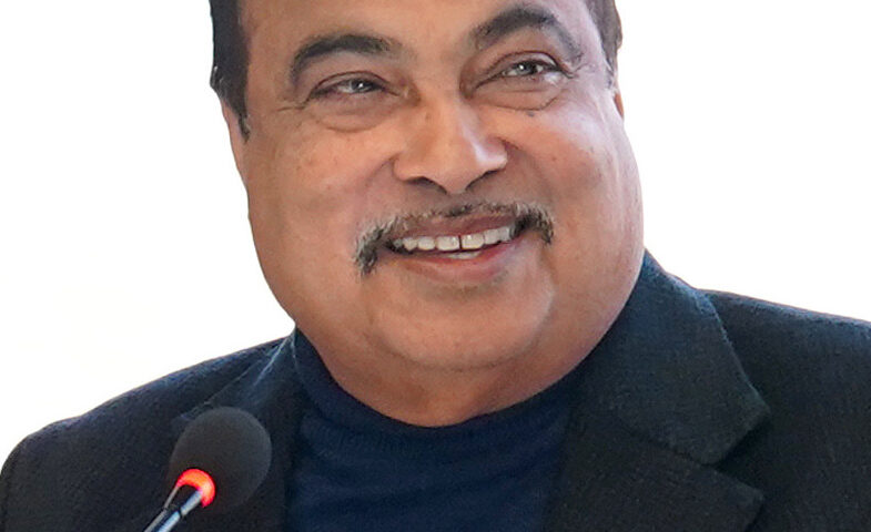 Union Minister Nitin Gadkari at a press conference
