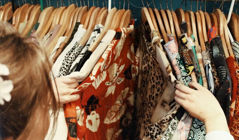 Pre-loved vintage clothing for thrifting and sustainable fashion