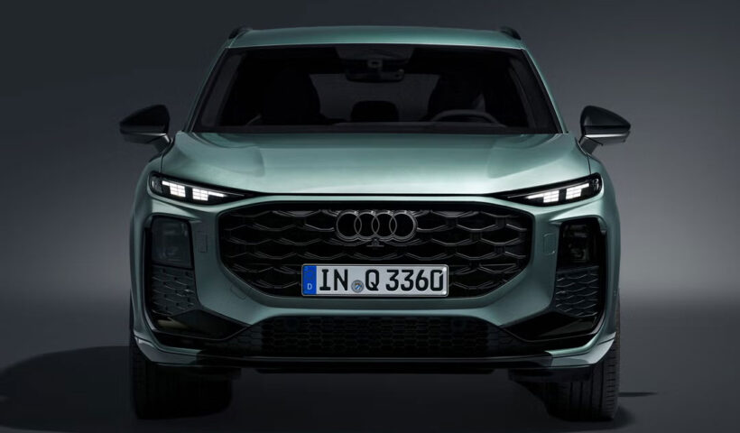 New-generation Audi Q3 compact luxury SUV photographed from the front.