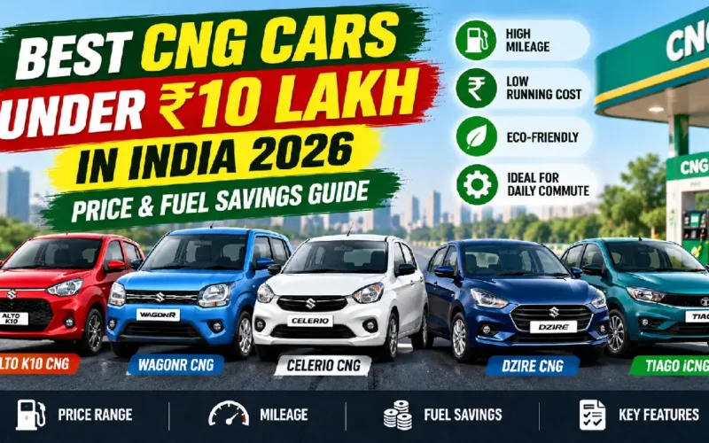 Best CNG Cars Under ₹10 Lakh in India 2026: Price & Fuel Savings Guide