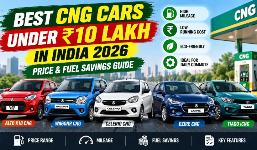 Best CNG Cars Under ₹10 Lakh in India 2026: Price & Fuel Savings Guide