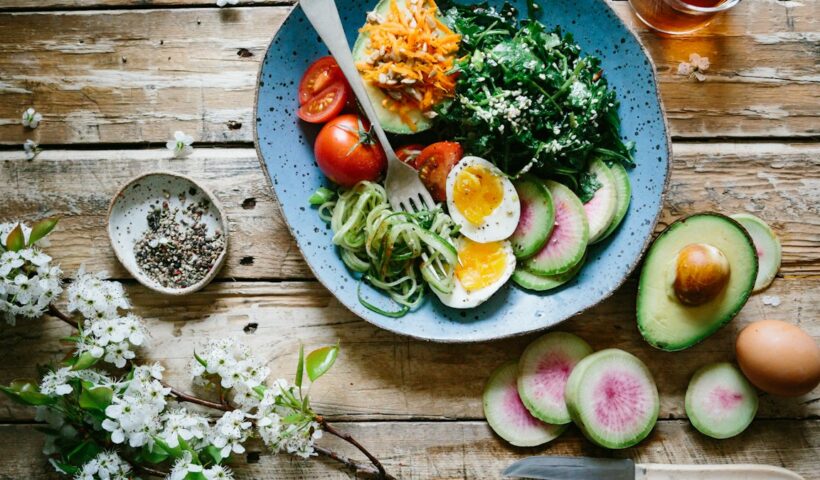 A balanced spread of fresh, fibre-rich foods