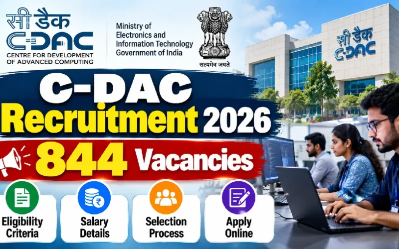 C-DAC Recruitment 2026: 844 Vacancies, Eligibility, Salary & Apply Online