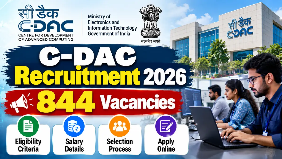 C-DAC Recruitment 2026: 844 Vacancies, Eligibility, Salary & Apply Online