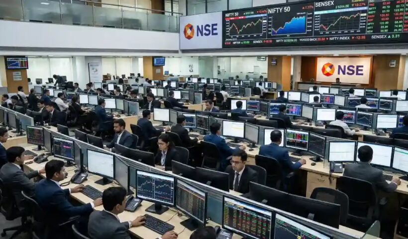 Indian stock market trading floor