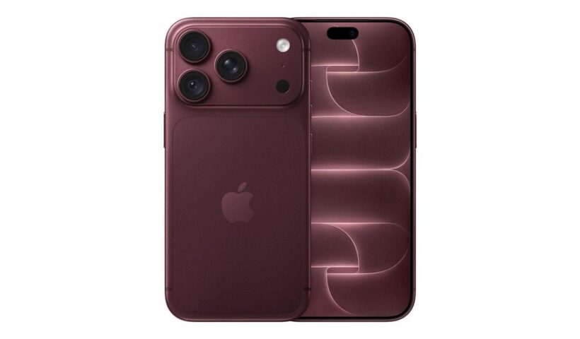 Burgundy iPhone 18 Pro front and rear product view