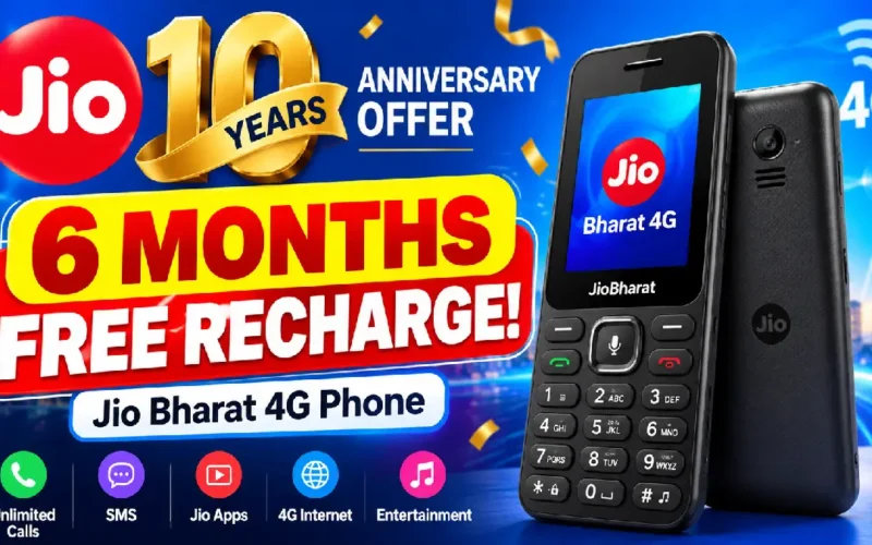 Jio 10-Year Anniversary Offer: Get 6 Months Free Recharge With Jio Bharat 4G Phone
