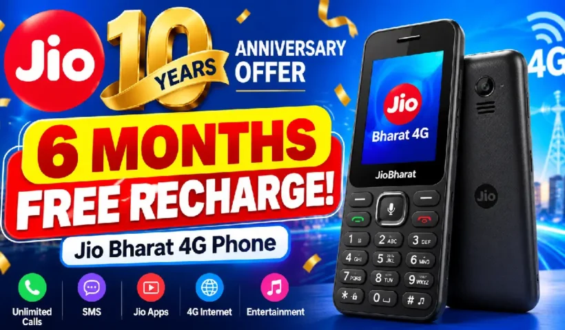 Jio 10-Year Anniversary Offer: Get 6 Months Free Recharge on Jio Bharat 4G Phone