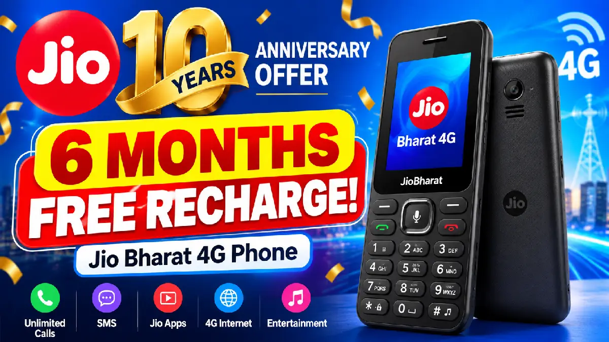 Jio 10-Year Anniversary Offer: Get 6 Months Free Recharge With Jio Bharat 4G Phone