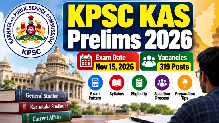 KPSC KAS Prelims 2026: Exam Date, 319 Vacancies, Pattern & Preparation Tips
