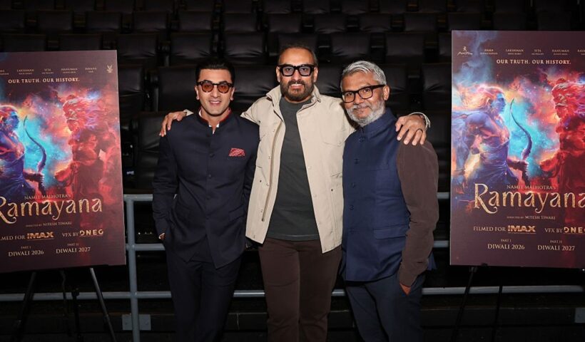 Ranbir Kapoor, Namit Malhotra and Nitesh Tiwari at Ramayana preview
