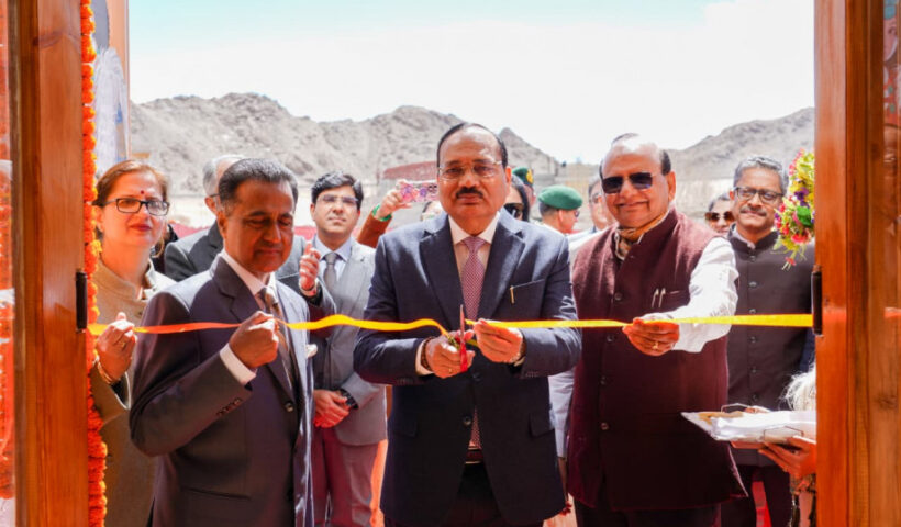 Chief Justice and officials at the inauguration of the Leh District Court Complex.
