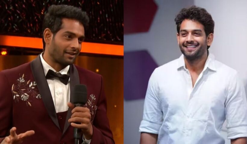 Sudheer Reddy in a white shirt at a Bigg Boss Telugu 10 promotional event