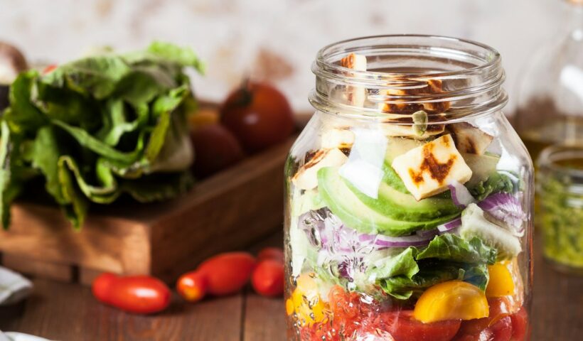 Fresh nutritious foods arranged on a table