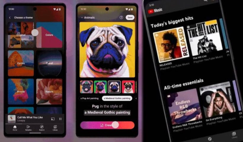 YouTube Music interface for an article about AI-generated song labels
